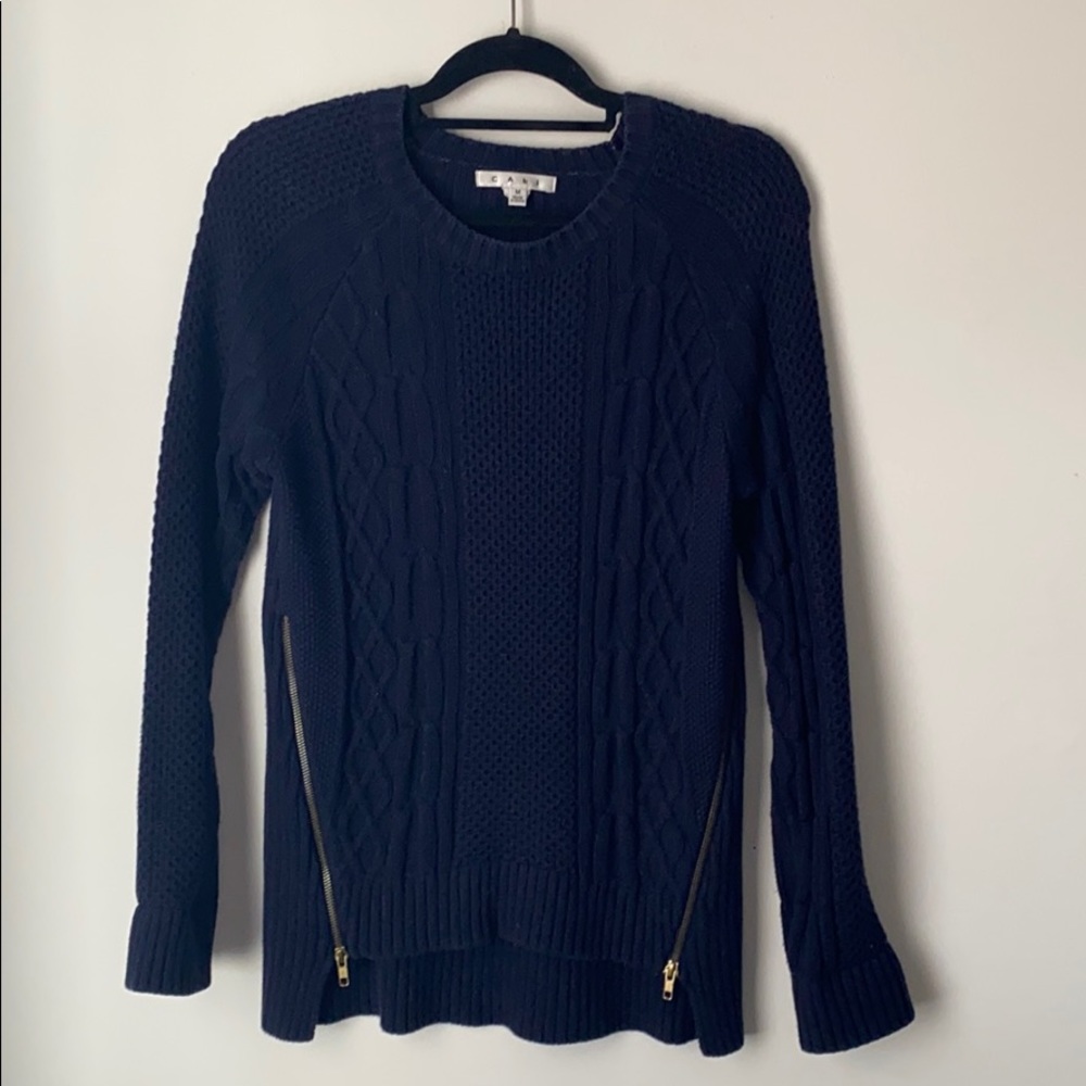 Cabi zip cable sweater